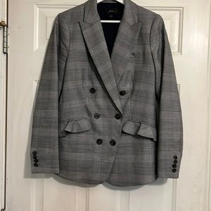 J.crew plaid blazer with pocket detail.
